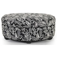 Round Cocktail Ottoman with Welt Cord