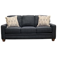 Customizable Sofa with Track Arms, Tapered Legs, and Semi-Attached Back