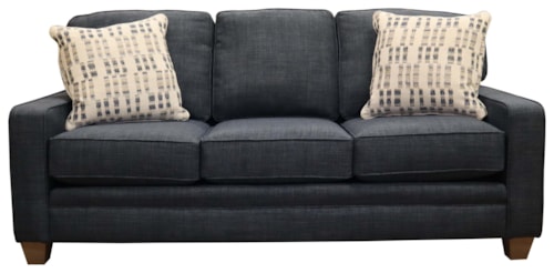 Customizable Sofa with Track Arms, Tapered Legs, and Semi-Attached Back