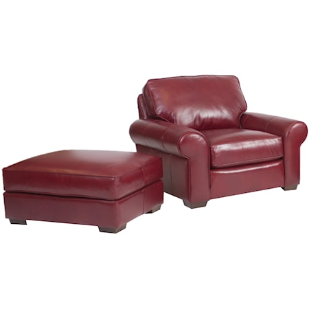 Classic and Casual Chair and Ottoman Set