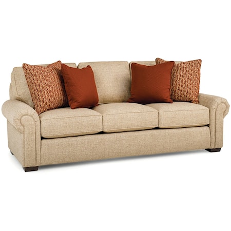 Transitional Sofa with Rolled Arms