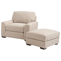 Retro Styled Chair and Ottoman Set