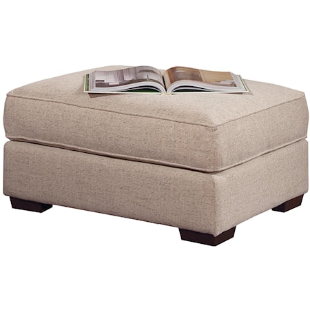 Casual Ottoman with Wood Feet