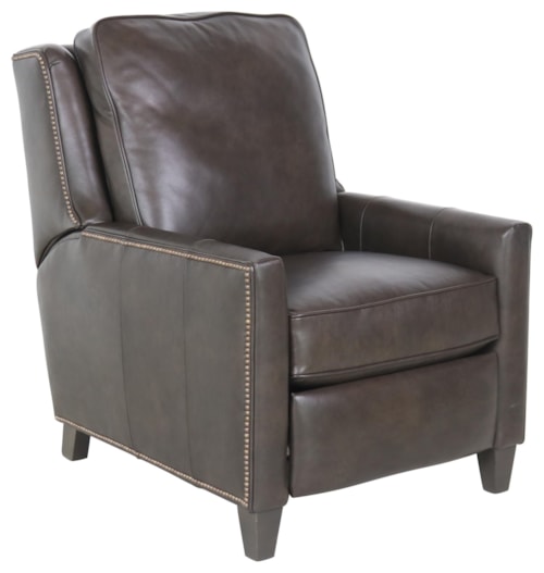 Transitional Pressback Reclining Chair with Nailhead Trim