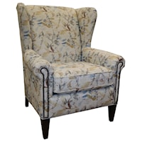 Traditional Wing Back Chair w/ Nailhead Trim