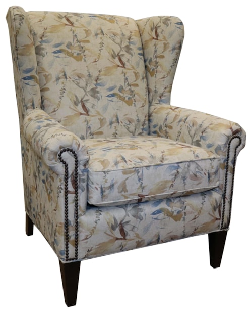 Traditional Wing Back Chair w/ Nailhead Trim