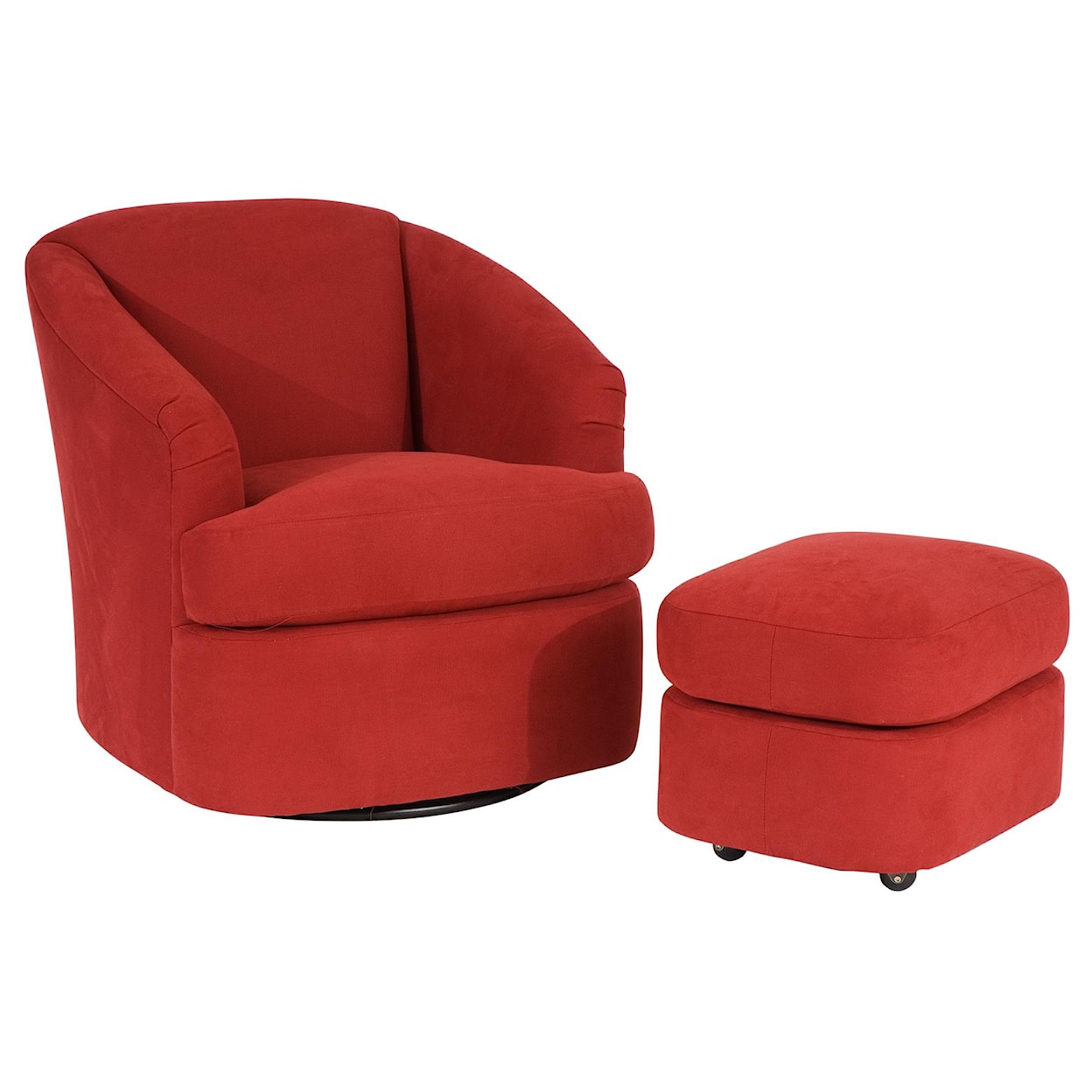 Kirkwood Smith Brothers Contemporary Swivel Chair and Ottoman