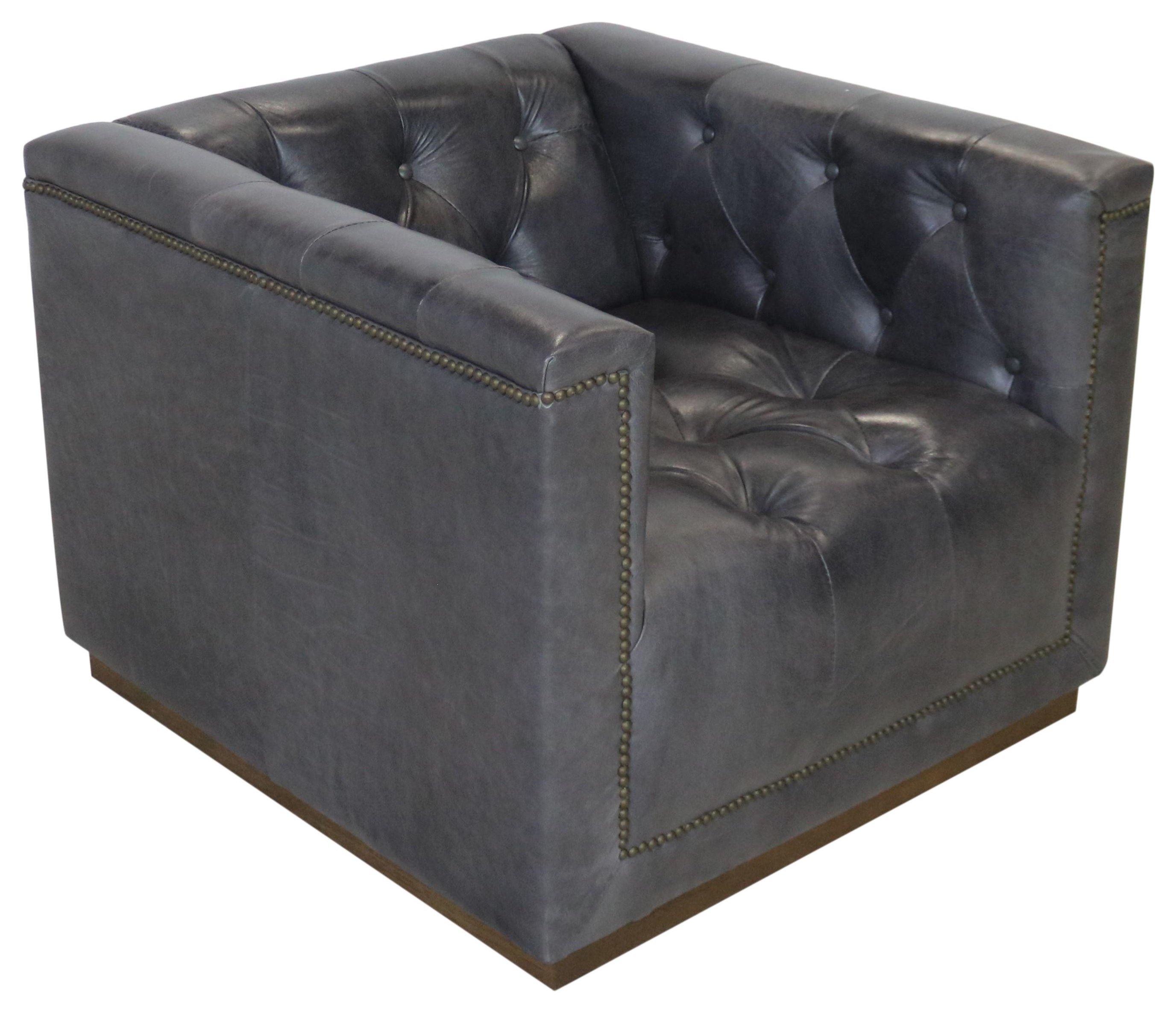 Italian Leather Swivel Chair