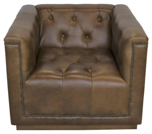 Italian Leather Swivel Chair