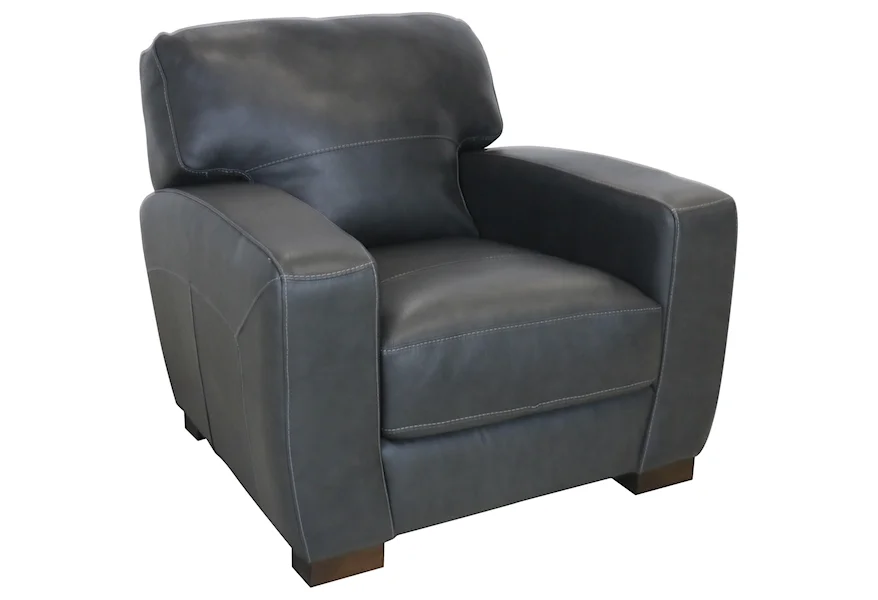 Group 3 Italian Leather Chair & Ottoman by Giovanni Leather at Sprintz Furniture