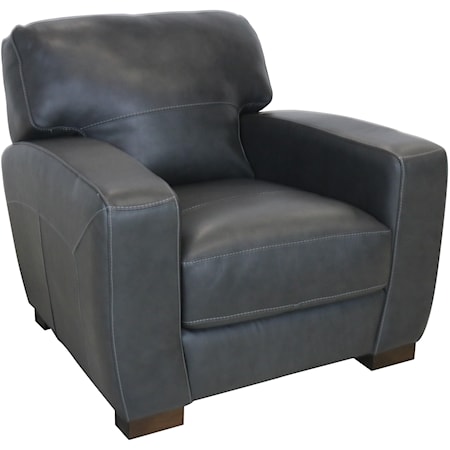 Italian Leather Chair & Ottoman