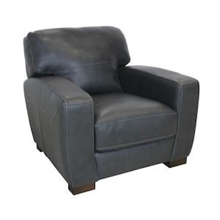 Italian Leather Chair & Ottoman