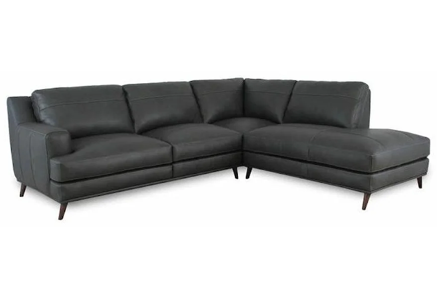 7190 2 PIECE SECTIONAL IN CARUSO SLATE by Soft Line at Howell Furniture