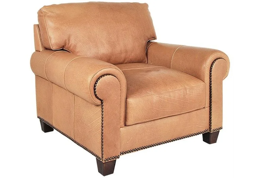 7620 Madison Desert Sand Leather Chair by Soft Line at Howell Furniture