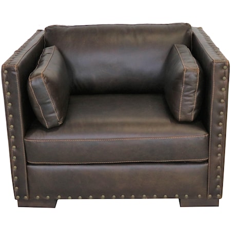 Italian Leather Chair & Ottoman