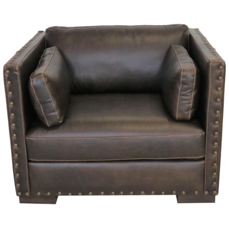 Italian Leather Chair & Ottoman