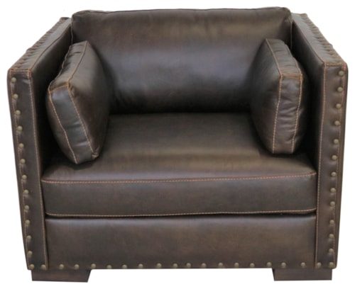 Italian Leather Chair & Ottoman