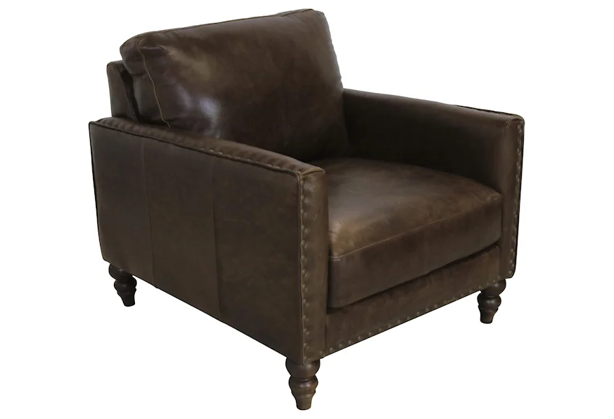 Group 1 Italian Leather Chair & Ottoman by Giovanni Leather at Sprintz Furniture