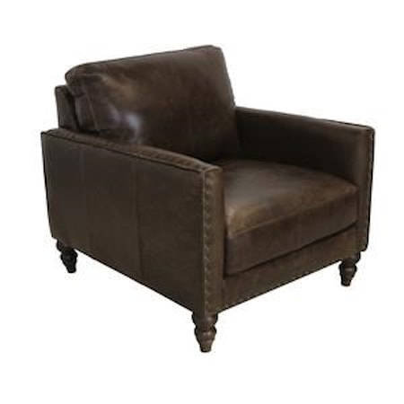 Italian Leather Chair & Ottoman