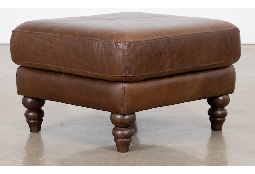dallas chestnut All Leather Ottoman by Soft Line at Johnny Janosik