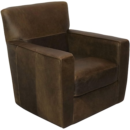 Italian Leather Swivel Chair