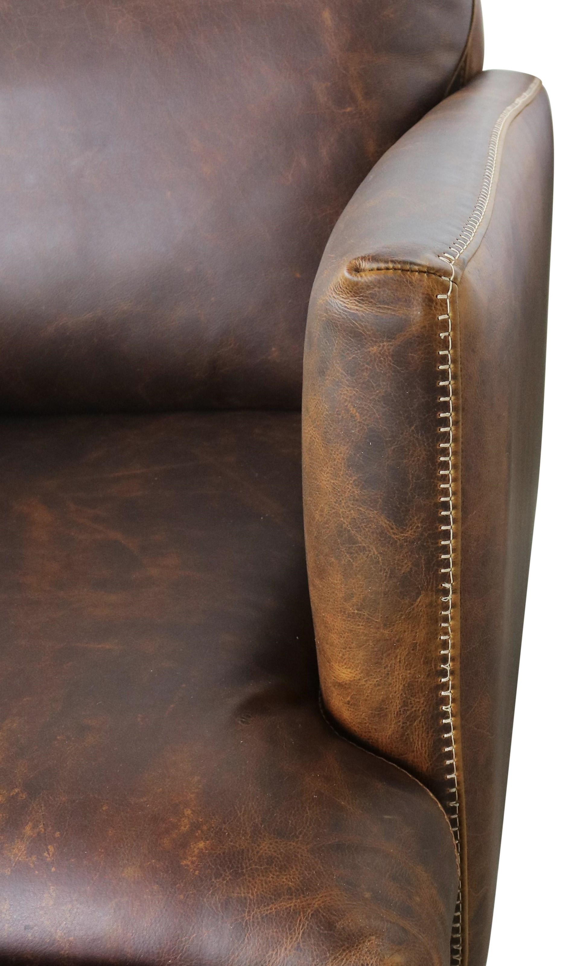 Italian Leather Chair and Ottoman