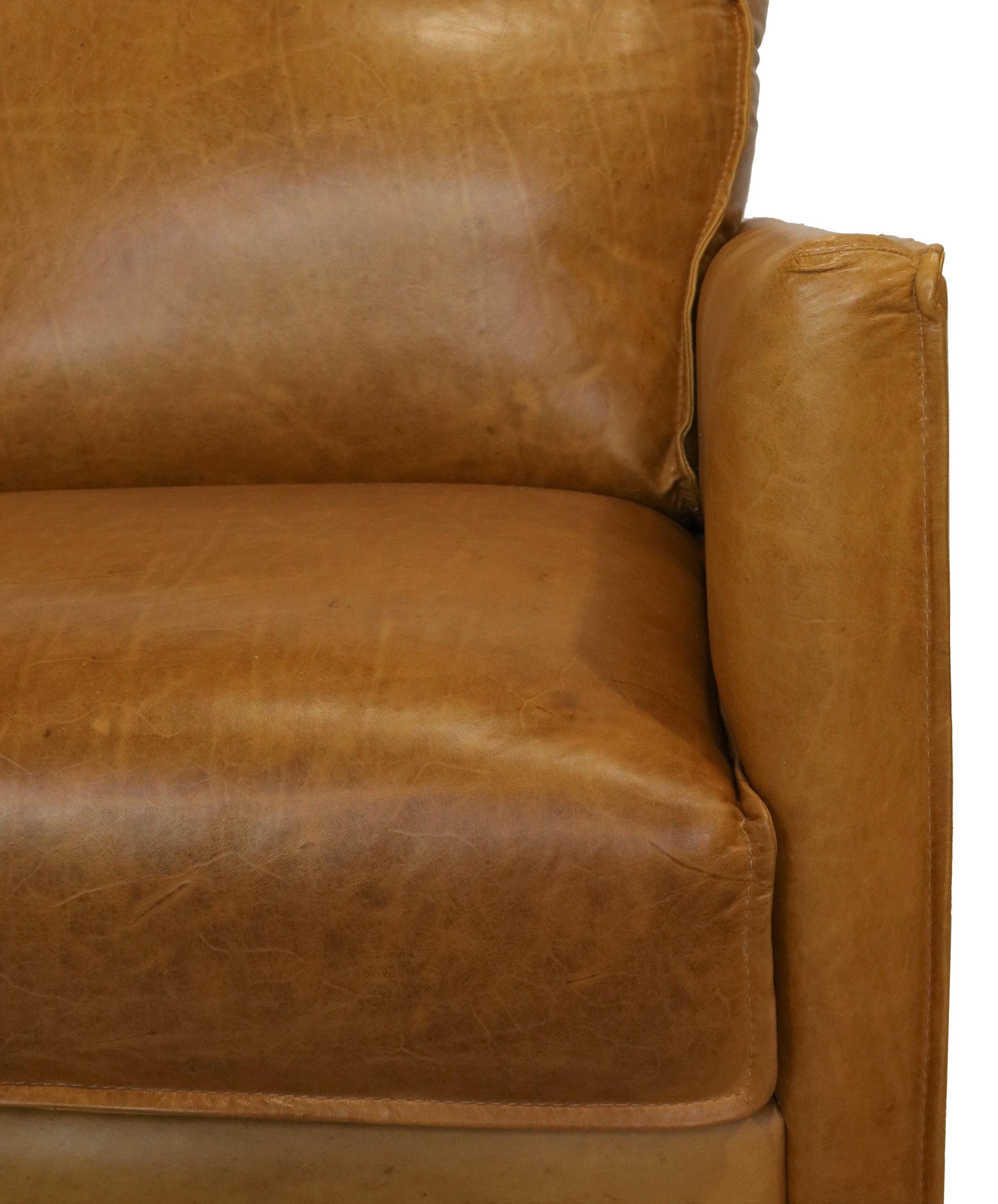 Italian Leather Chair and Ottoman