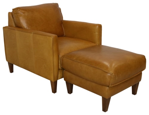 Italian Leather Chair and Ottoman