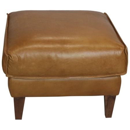 Italian Leather Ottoman