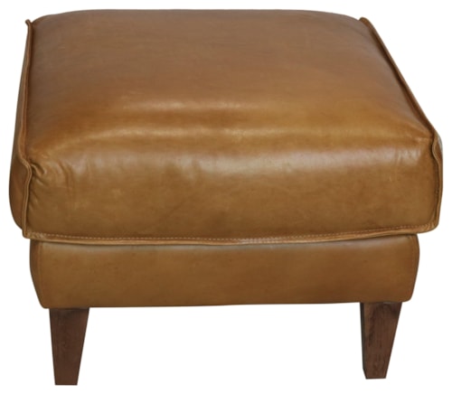 Italian Leather Ottoman