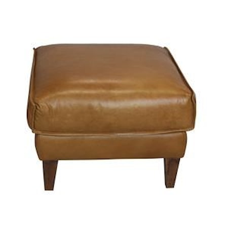 Italian Leather Ottoman