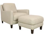 Giovanni Leather Group 8 Italian Leather Chair and Ottoman