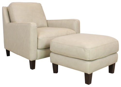 Italian Leather Chair and Ottoman