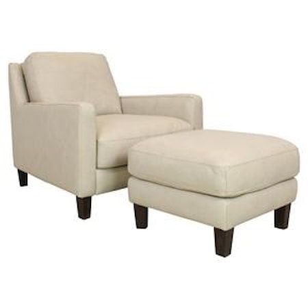 Italian Leather Chair and Ottoman