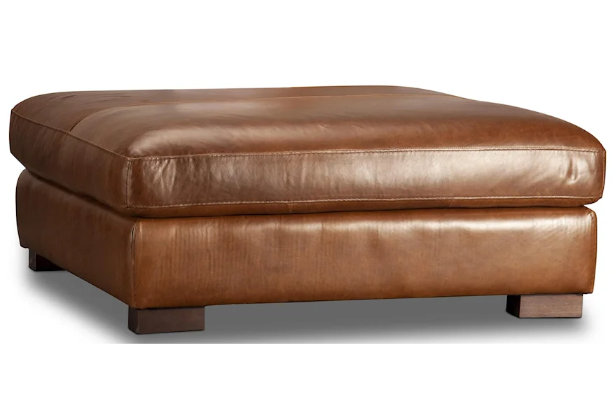 Pietro Pietro Top Grain Leather Ottoman by Soft Line at Morris Home