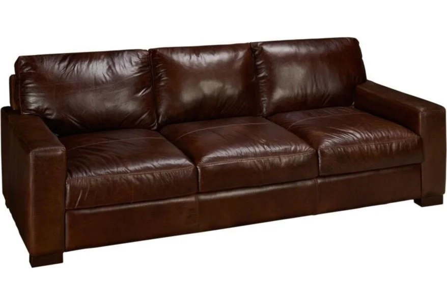 splendor chestnut leather sofa by Soft Line at Johnny Janosik