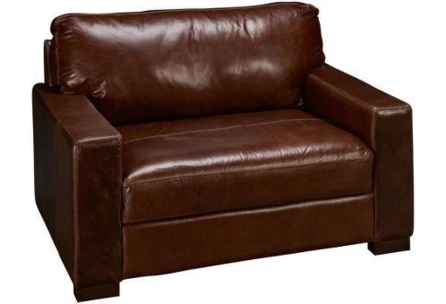 splendor chestnut leather chair by Soft Line at Johnny Janosik