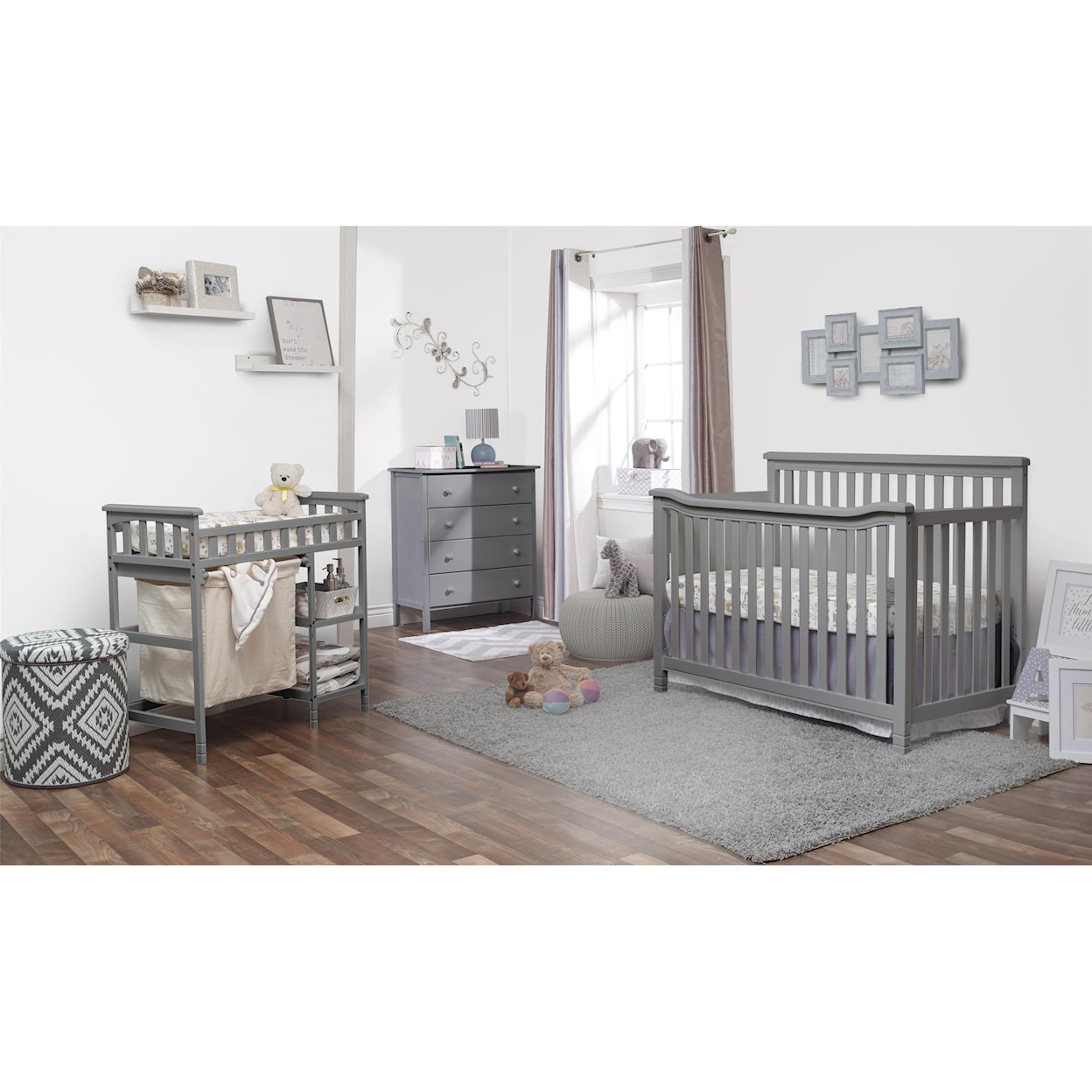 Sorelle Furniture Palisades Gray 3pc Baby's Room in a Box