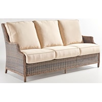 Outdoor Chestnut Wicker Sofa