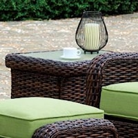 Outdoor End Table with Glass Top