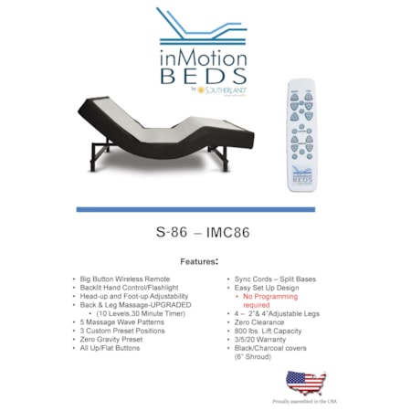 King Dual Lift Motion Base with Massage