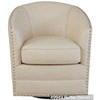 Swivel Upholstered Chair with Nailhead Trim