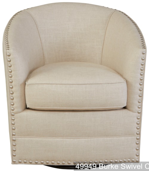 Swivel Upholstered Chair with Nailhead Trim