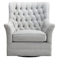 Upholstered Chair with Tufted Back and Swivel Base