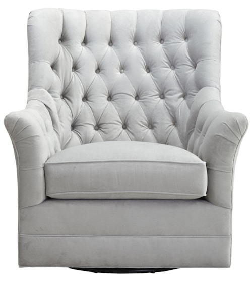 Upholstered Chair with Tufted Back and Swivel Base