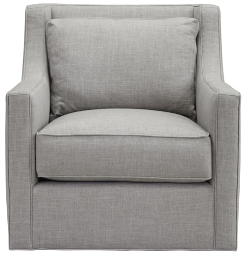 Upholstered Swivel Chair with Welt Cord Accent