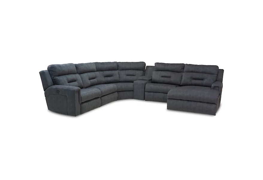 Excel Five Seat Reclining Sectional with Chaise by Southern Motion at Lindy's Furniture Company