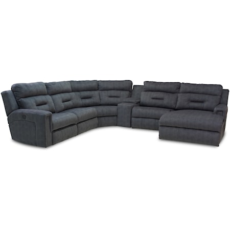Five Seat Reclining Sectional with Chaise