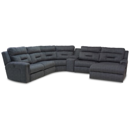 Five Seat Reclining Sectional with Chaise