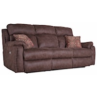 Double Reclining Sofa with Pillows and Power Headrests